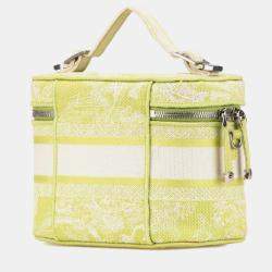 Pre Owned Christian Dior Dior Toile Joue D'Hui Vanity Bag Handbag Shoulder Green Jacquard