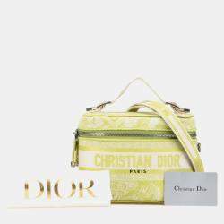 Pre Owned Christian Dior Dior Toile Joue D'Hui Vanity Bag Handbag Shoulder Green Jacquard
