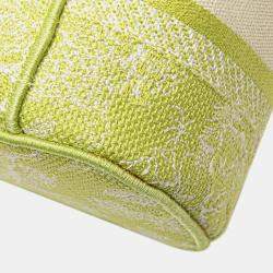 Pre Owned Christian Dior Dior Toile Joue D'Hui Vanity Bag Handbag Shoulder Green Jacquard