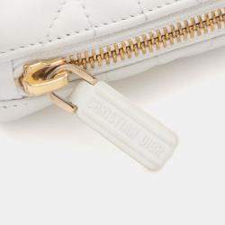 Pre Owned Christian Dior Dior Vibe Micro Shoulder Bag Leather White Navy