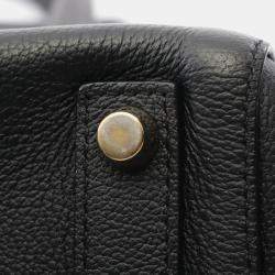 Pre Owned Christian Dior Dior Open Bar Handbag Leather Black