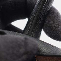 Pre Owned Christian Dior Dior Open Bar Handbag Leather Black