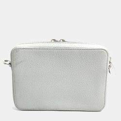 Pre Owned حقيبة كتف بجيب مزدوج بشعار ديور كريستيان ديور جلد رمادي