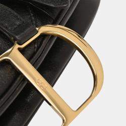 مملوكة مسبقًا Christian Dior Black Leather Saddle Handbag