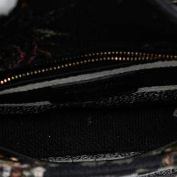 Pre Owned Dior Black Mini Embroidered Canvas Mille Fleurs Lady D Lite