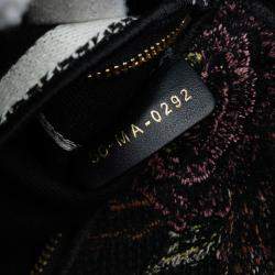 Pre Owned Dior Black Mini Embroidered Canvas Mille Fleurs Lady D Lite