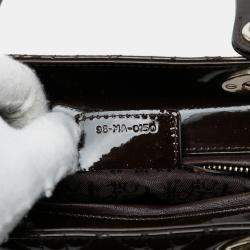 مملوكة مسبقًا حقيبة يد ديور ليدي ديور جلد مبطن بني متوسط