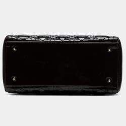 مملوكة مسبقًا حقيبة يد ديور ليدي ديور جلد مبطن بني متوسط