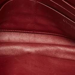 Pre Owned Dior New Lock Red Cannage Patent Leather Chain Clutch