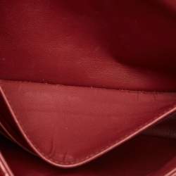 Pre Owned Dior New Lock Red Cannage Patent Leather Chain Clutch