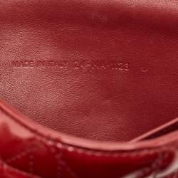 Pre Owned Dior New Lock Red Cannage Patent Leather Chain Clutch