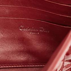 Pre Owned Dior New Lock Red Cannage Patent Leather Chain Clutch