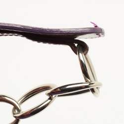 مملوكة مسبقًا حقيبة يد ديور شوبير كبيرة جلد منسوج باللون الأرجواني وجلد لامع