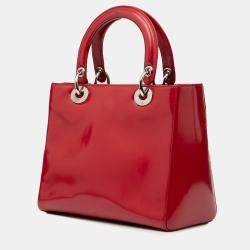 مملوكة مسبقًا Dior Red Medium Patent Lady Dior