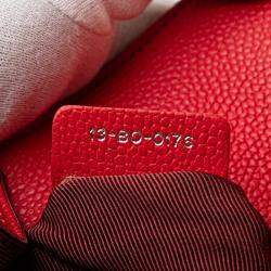 Pre Owned Dior Red Small Grained Calfskin Diorama Flap