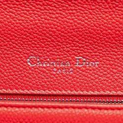 Pre Owned Dior Red Small Grained Calfskin Diorama Flap