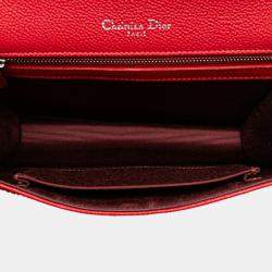 Pre Owned Dior Red Small Grained Calfskin Diorama Flap
