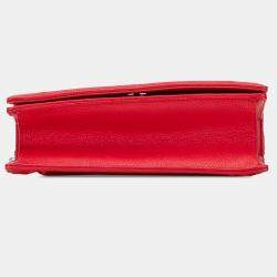 Pre Owned Dior Red Small Grained Calfskin Diorama Flap