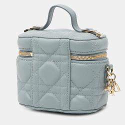 مملوكة مسبقًا Dior Blue Micro Lambskin Cannage Lady Dior Vanity Case