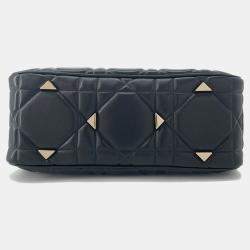 مملوكة مسبقًا Dior Lady'S 95.22 2Way Handbag Black Leather Size Medium