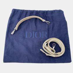 Pre Owned Dior Sahara 2-Way Bucket Bag Beige Raffia Leather Rubber Size Nano