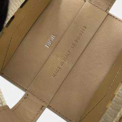 Pre Owned Dior Sahara 2-Way Bucket Bag Beige Raffia Leather Rubber Size Nano