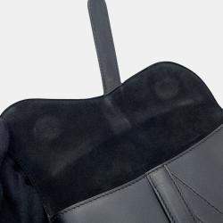 Pre Owned Dior Saddle Waist Bag Black Leather