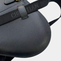 Pre Owned Dior Saddle Waist Bag Black Leather