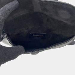 Pre Owned Dior Saddle Waist Bag Black Leather