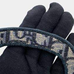 Pre Owned Dior Oblique Book Tote Navy Canvas Size Mini