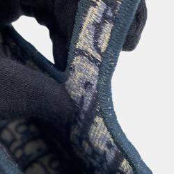 Pre Owned Dior Oblique Book Tote Navy Canvas Size Mini