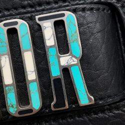 Pre Owned حقيبة كتف ديور شعار موزاييك جلد أسود