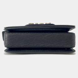 Pre Owned حقيبة كتف ديور شعار موزاييك جلد أسود