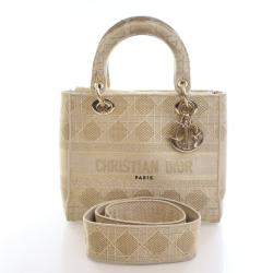 مملوكة مسبقًا حقيبة كريستيان ديور دي-لايت متوسطة مطرزة
