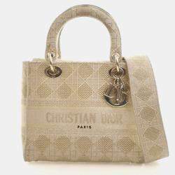 مملوكة مسبقًا حقيبة كريستيان ديور دي-لايت متوسطة مطرزة