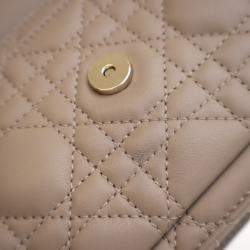 Pre Owned Dior Lambskin Daily Pouch With Chain