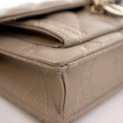 Pre Owned Dior Lambskin Daily Pouch With Chain