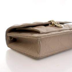Pre Owned Dior Lambskin Daily Pouch With Chain
