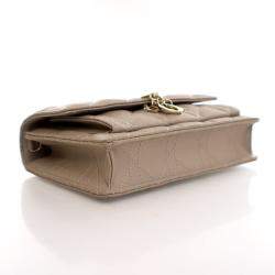 Pre Owned Dior Lambskin Daily Pouch With Chain