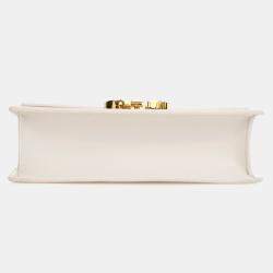 Pre Owned Dior White Calfskin 30 Montaigne East-West Bag