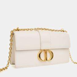 Pre Owned Dior White Calfskin 30 Montaigne East-West Bag