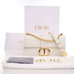 Pre Owned Dior White Calfskin 30 Montaigne East-West Bag