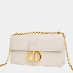 Pre Owned Dior White Calfskin 30 Montaigne East-West Bag