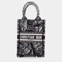 Pre Owned Dior Mini Canvas Vertical Tote