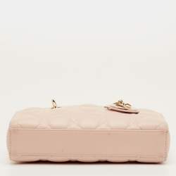 Pre Owned حقيبة يد ديور دي جوي جلد كاناج وردي صغير