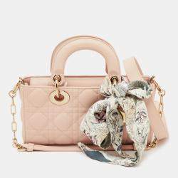 Pre Owned حقيبة يد ديور دي جوي جلد كاناج وردي صغير