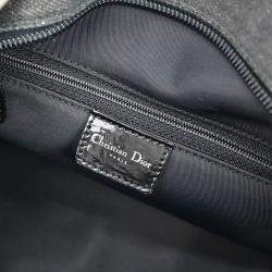 Pre Owned Christian Dior Malice Cannage Black Denim Lambskin Leather Top Handle Bag