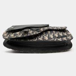 مملوكة مسبقًا Dior Blue Oblique Canvas Saddle Messenger Bag