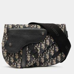 مملوكة مسبقًا Dior Blue Oblique Canvas Saddle Messenger Bag
