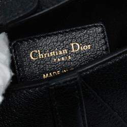 Pre Owned Dior Black Micro Goatskin Saddle